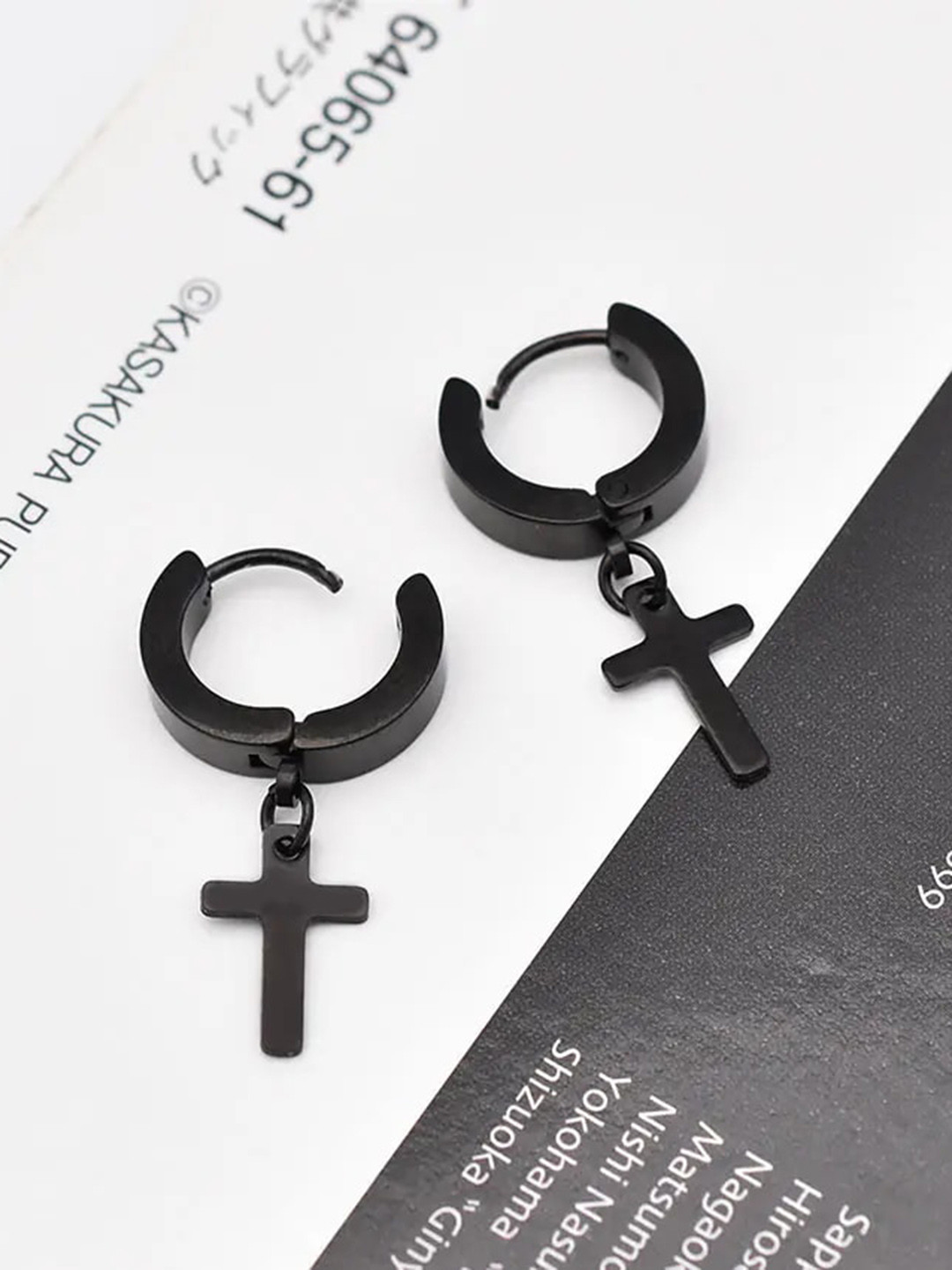 

KARISHMA KREATIONS Classic Hoop Earrings, Black