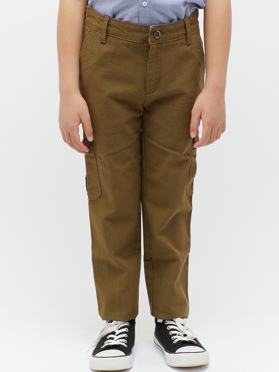 

One Friday Boys Relaxed Mid-Rise Cargo Trousers, Green