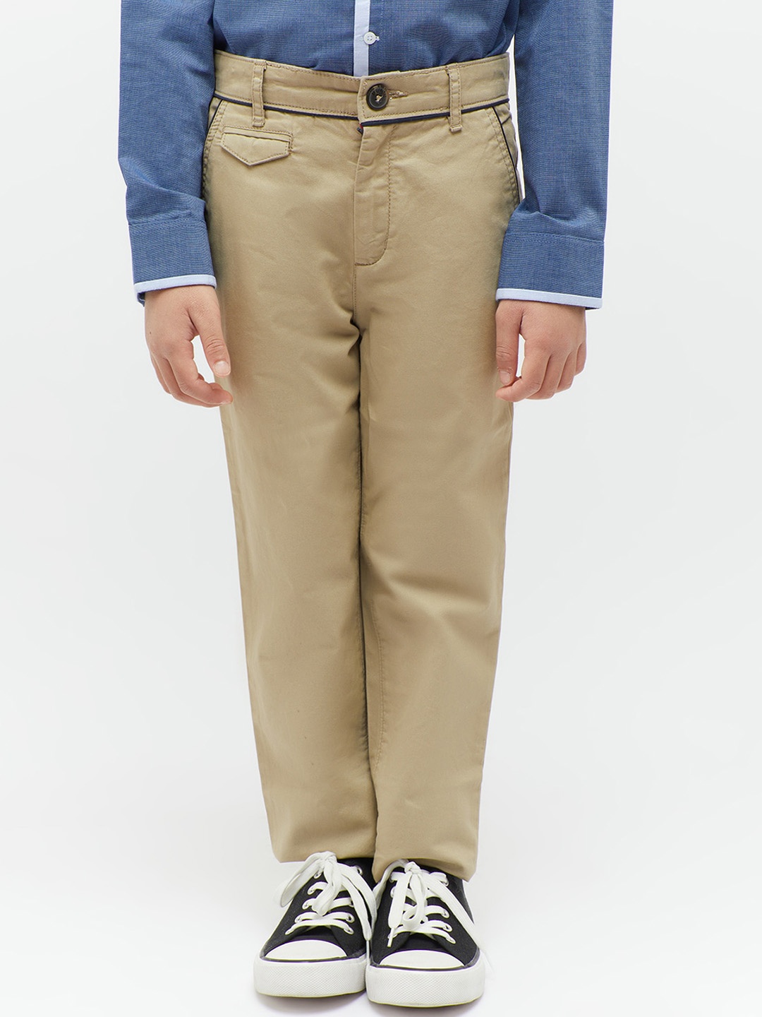 

One Friday Boys Relaxed Mid-Rise Chinos Trousers, Beige