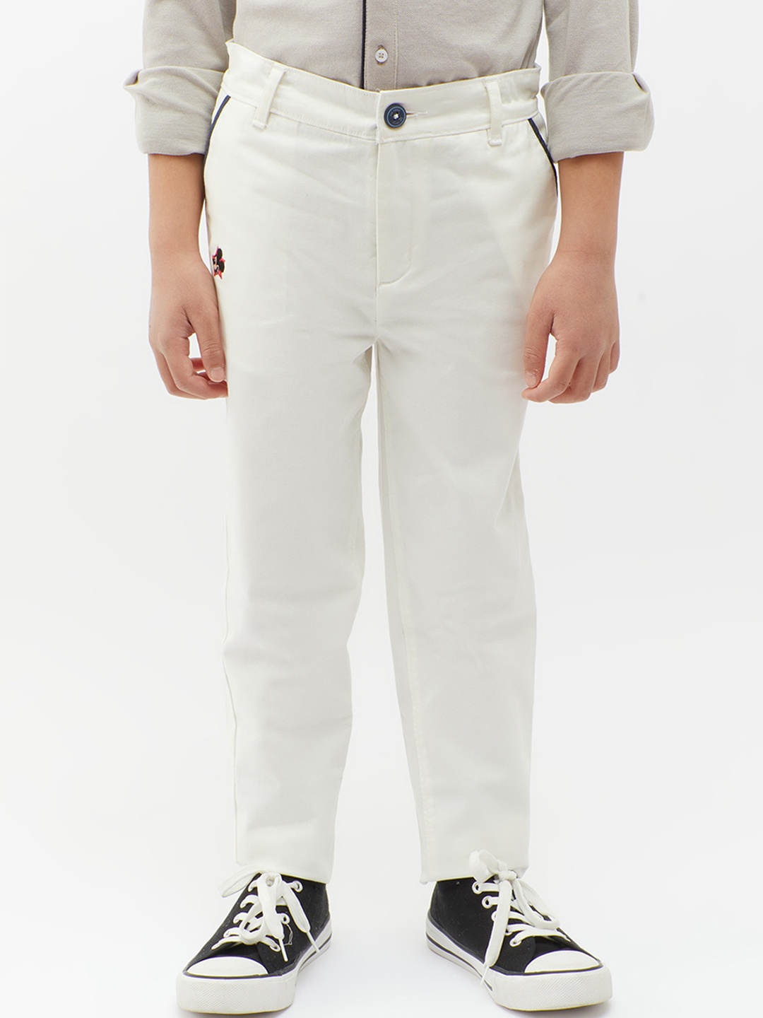 

One Friday Boys Mid-Rise Trousers, Off white