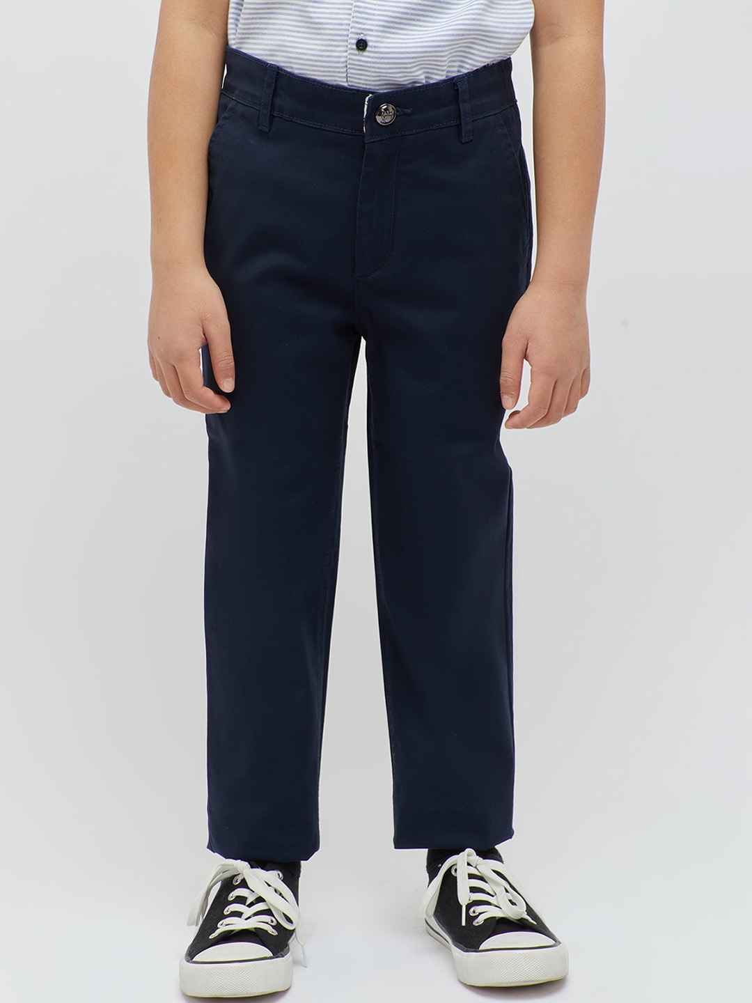 

One Friday Boys Relaxed Mid-Rise Regular Trousers, Navy blue