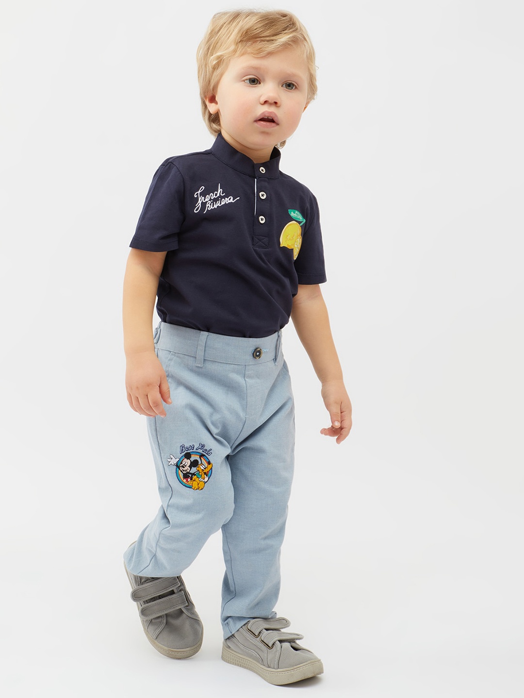 

One Friday Boys Relaxed Mid-Rise Chinos Trousers, Blue