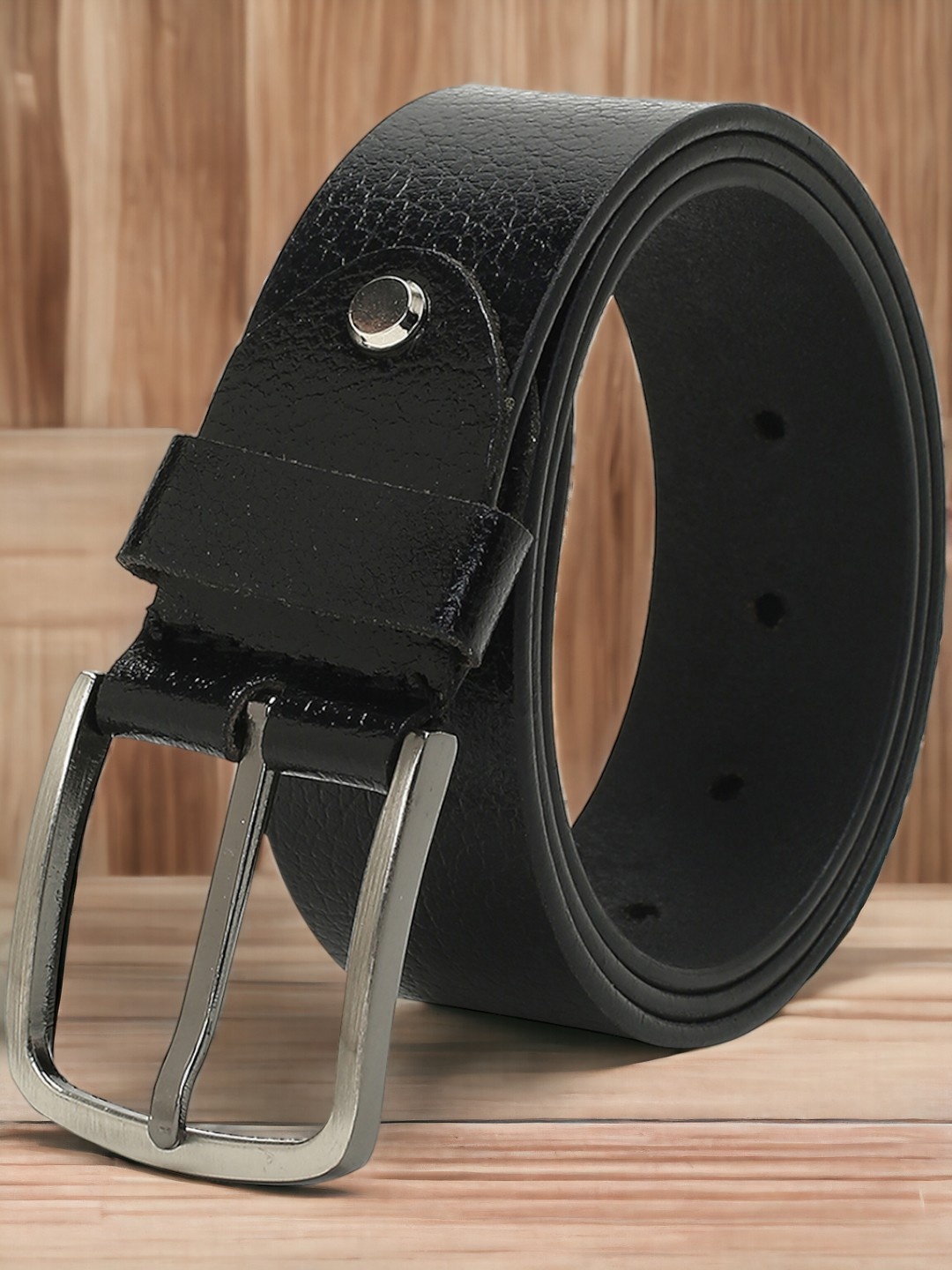 

CRUSSET Men Textured Leather Belt, Black
