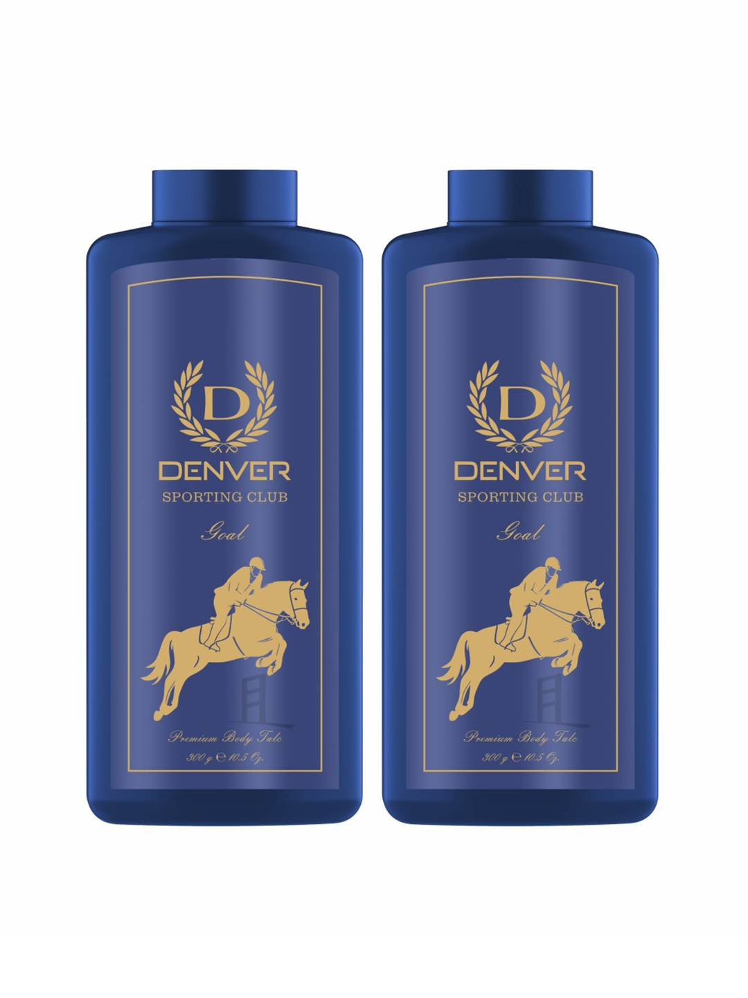 

Denver Men Set of 2 Sporting Club Goal Premium Body Talc - 300g each, Blue