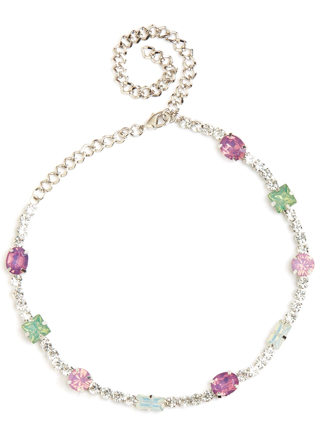 

Tipsyfly Silver-Plated Brass Crystals Necklace