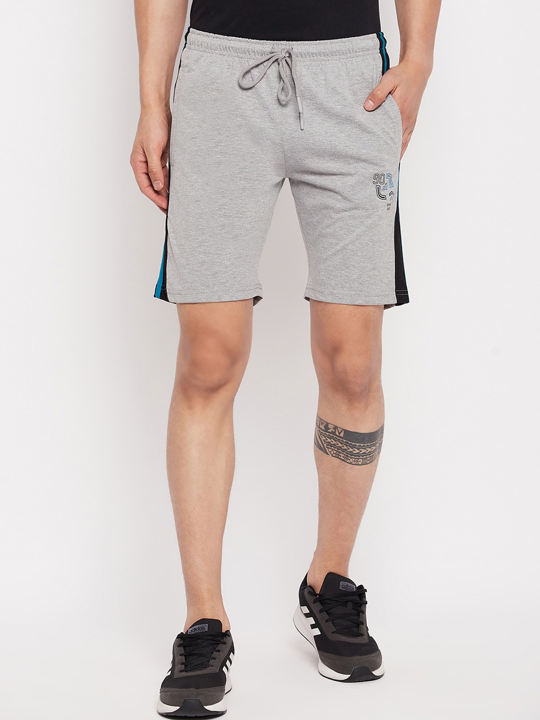 

Duke Men Mid-Rise Cotton Sports Shorts, Grey