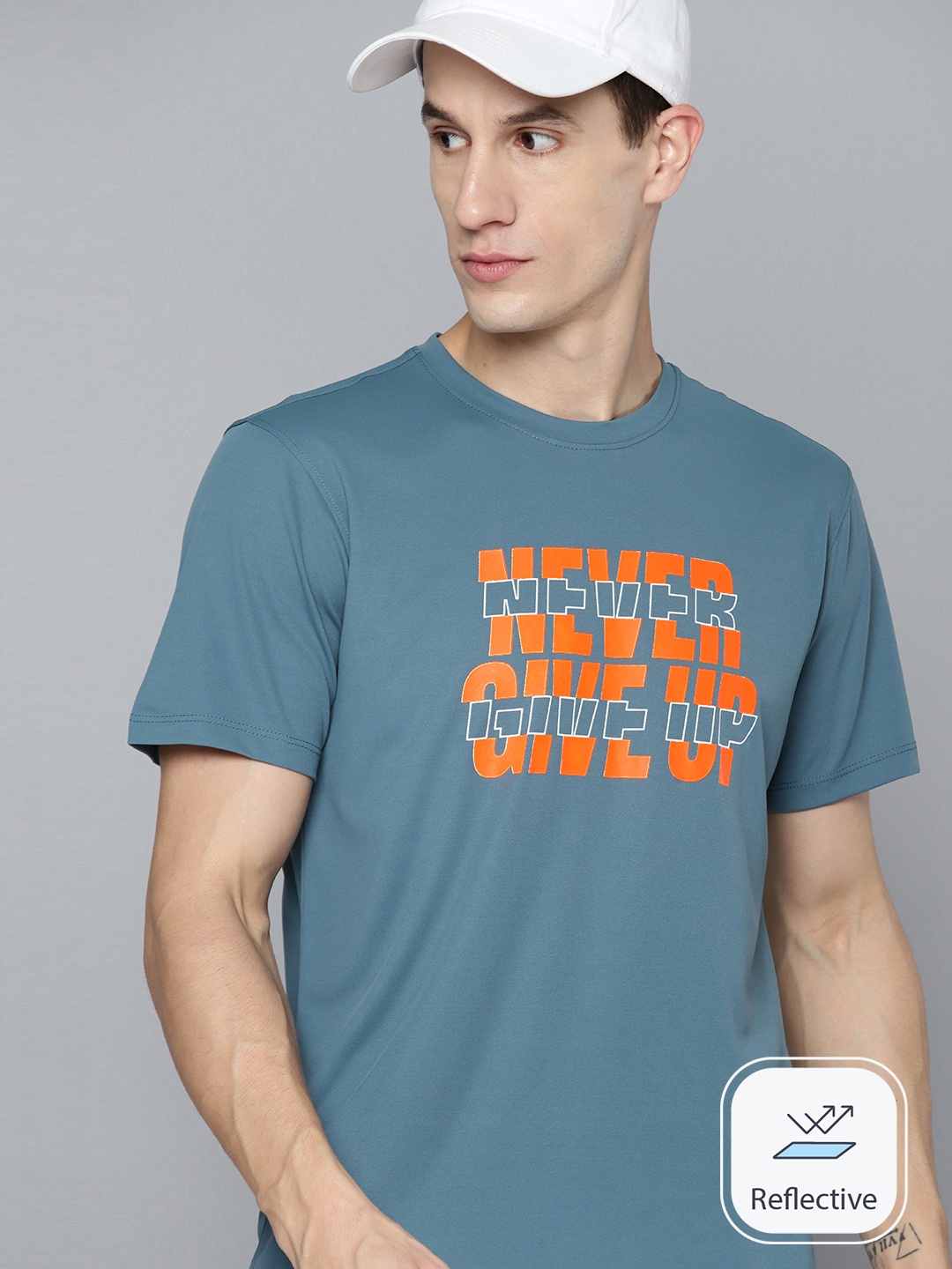 

HRX by Hrithik Roshan Typography Printed Rapid- Dry Training T-shirt, Blue