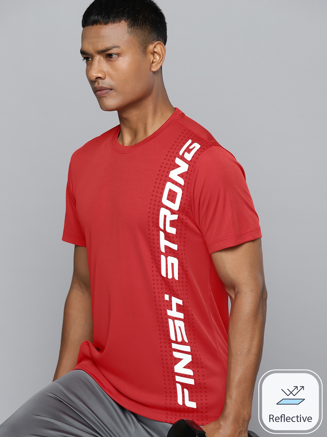 

HRX by Hrithik Roshan Rapid-Dry Printed Training T-shirt, Red