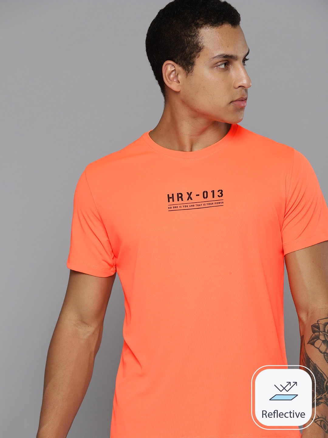 

HRX by Hrithik Roshan Rapid-Dry Training T-shirt, Orange