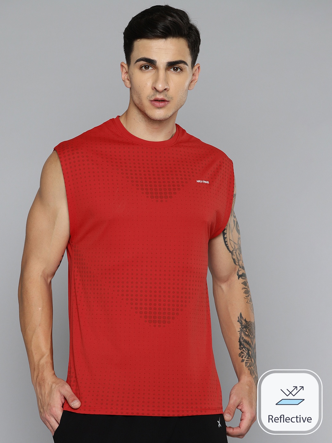 

HRX by Hrithik Roshan Rapid-Dry Printed Training T-shirt, Red