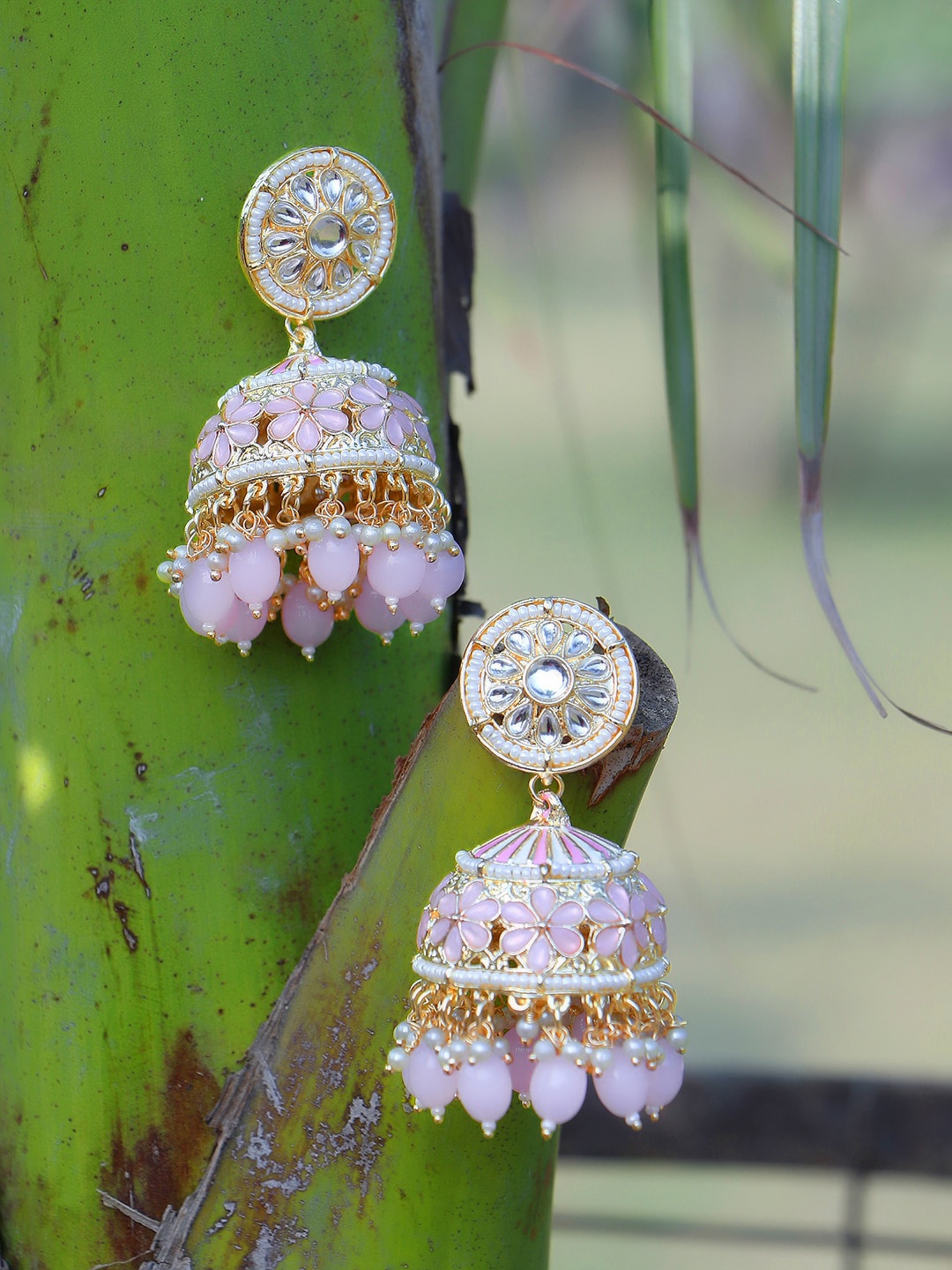 

Adwitiya Collection Gold-Plated Classic Jhumkas Earrings