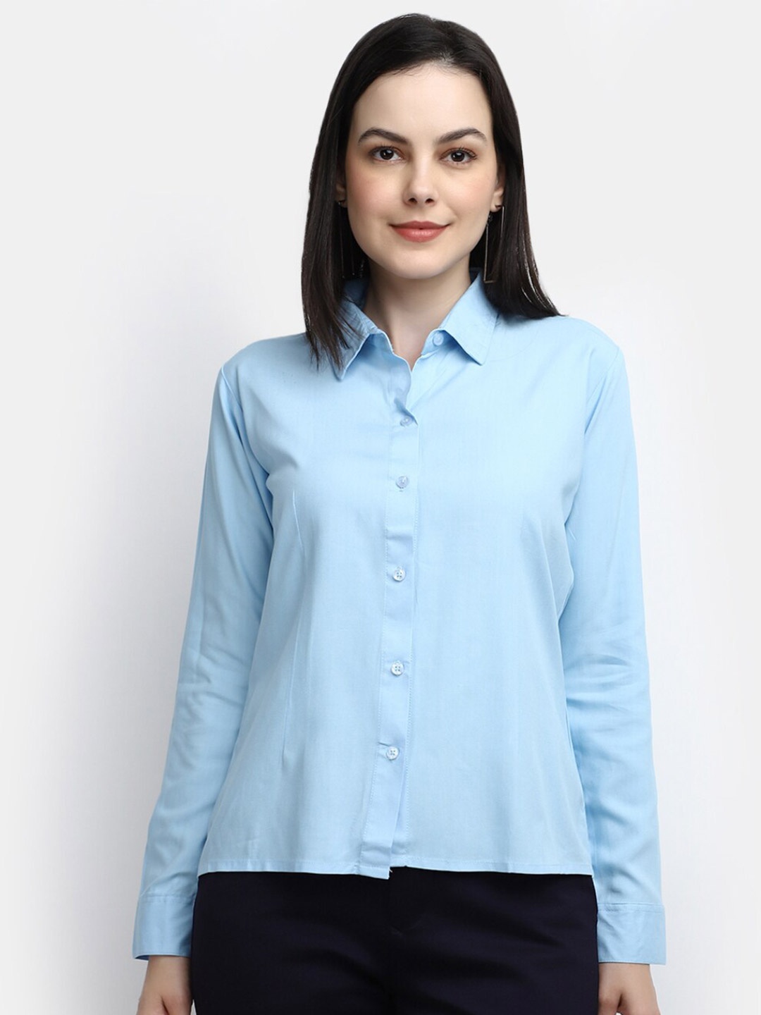 

V-Mart Spread Collar Long Sleeve Formal Shirt, Blue