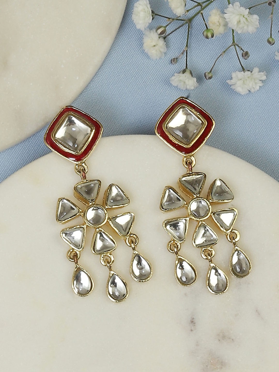 

Biba Gold-Plated Contemporary Drop Earrings
