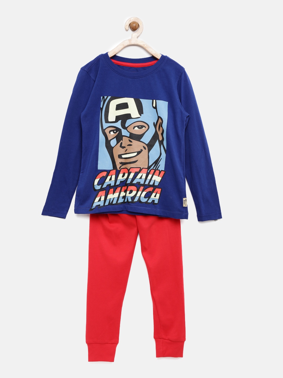 

Flying Machine Boys Red & Blue Printed T-shirt with Trousers
