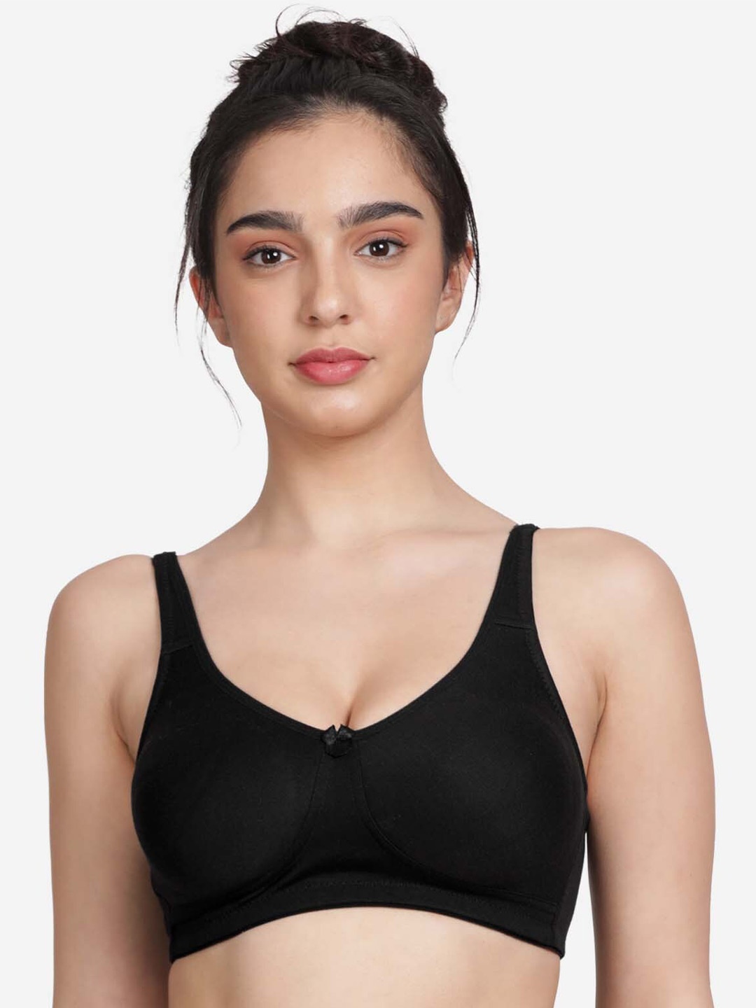 

Susie Lightly Padded Non-Padded Medium Coverage All Day Comfort Cotton Bra, Black