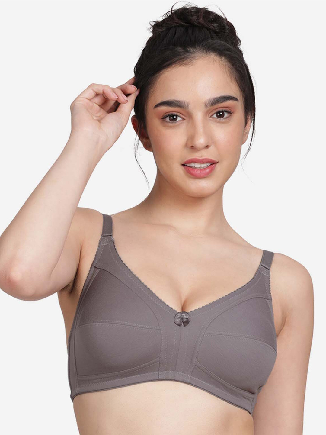

Susie Non-Wired Non-Padded Full Coverage All Day Comfort Cotton Bra, Grey