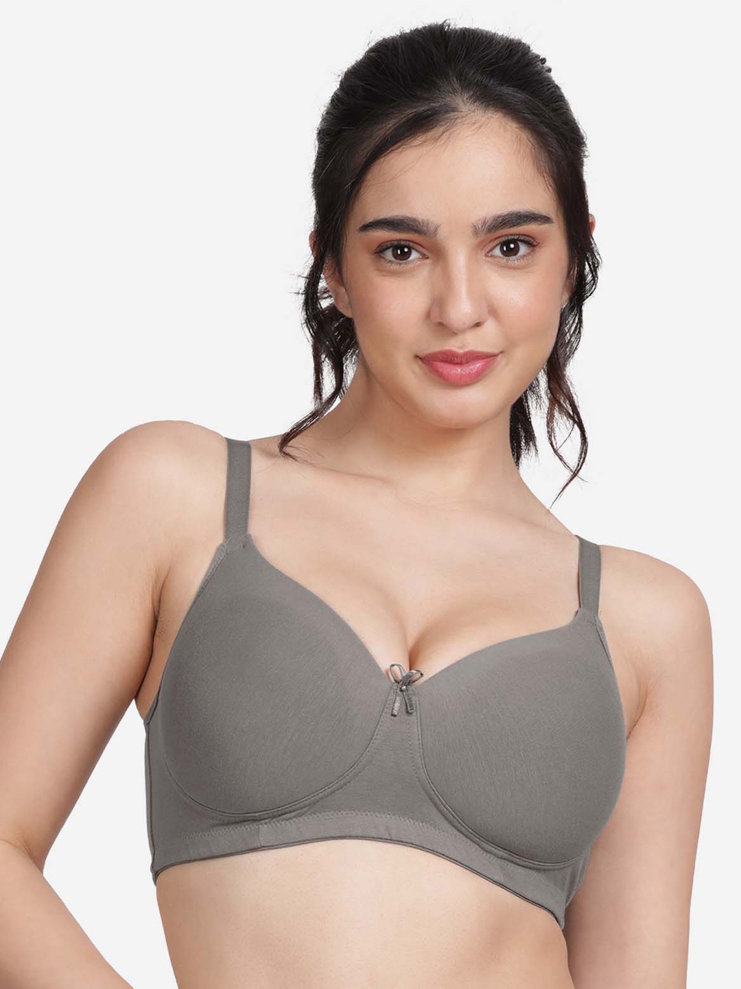 

Susie Medium Coverage Lightly Padded Cotton Everyday Bra, Grey