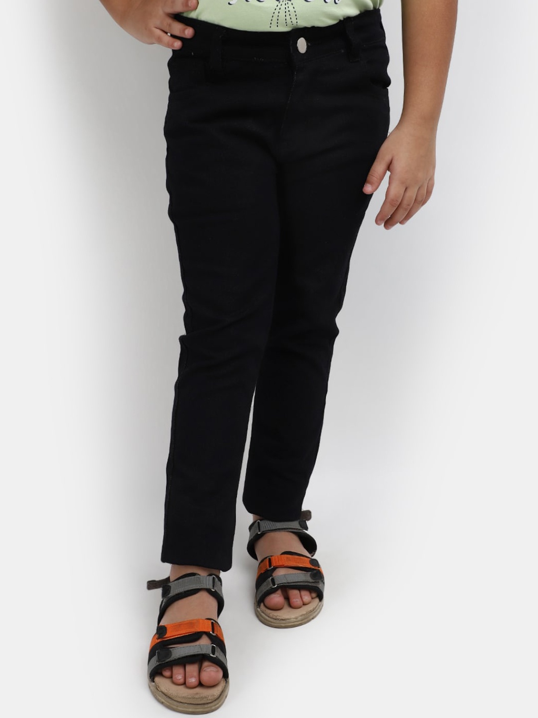 

V-Mart Girls Low-Rise Cotton Jeans, Black