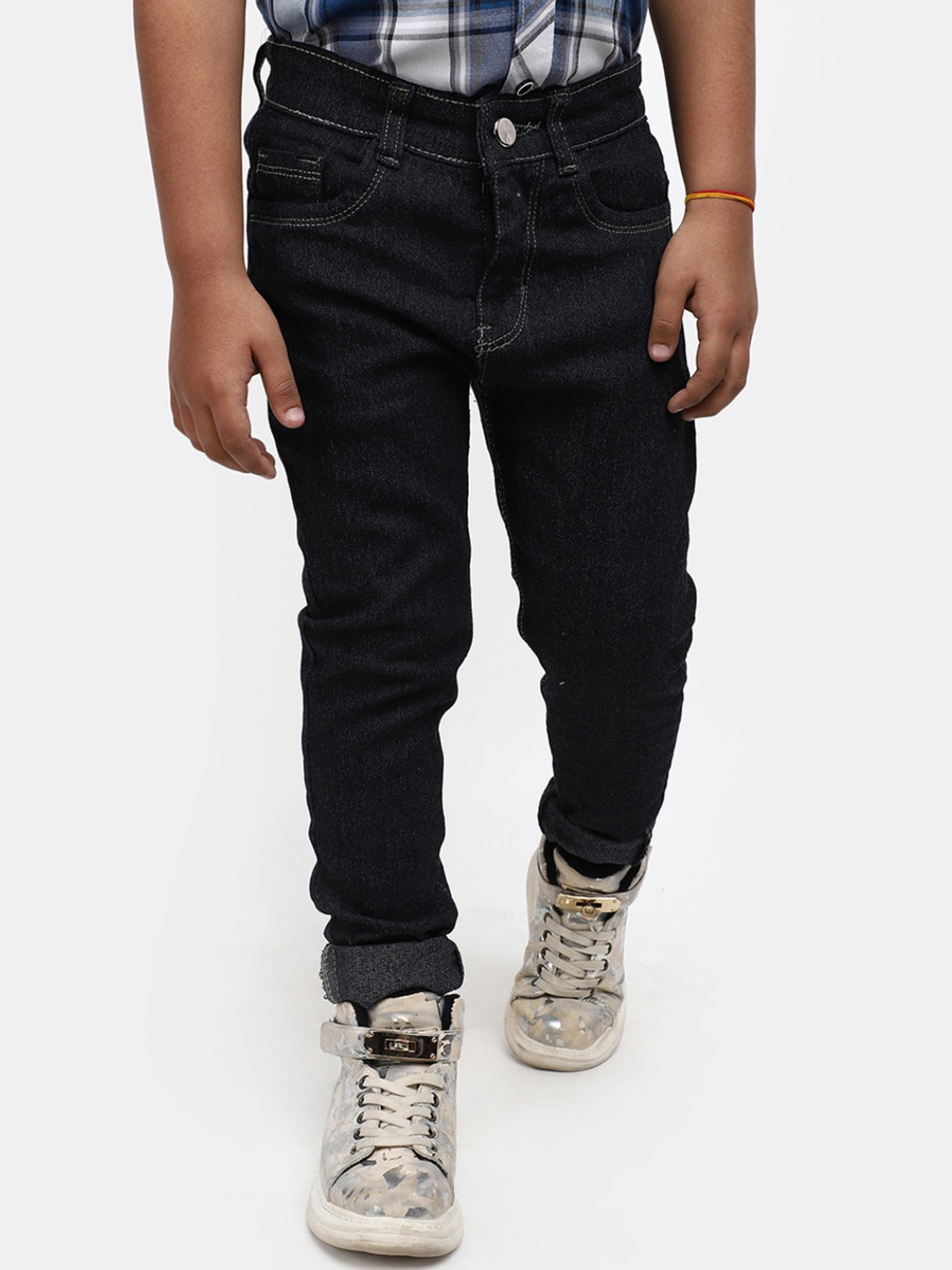 

V-Mart Girls Low-Rise Cotton Jeans, Black
