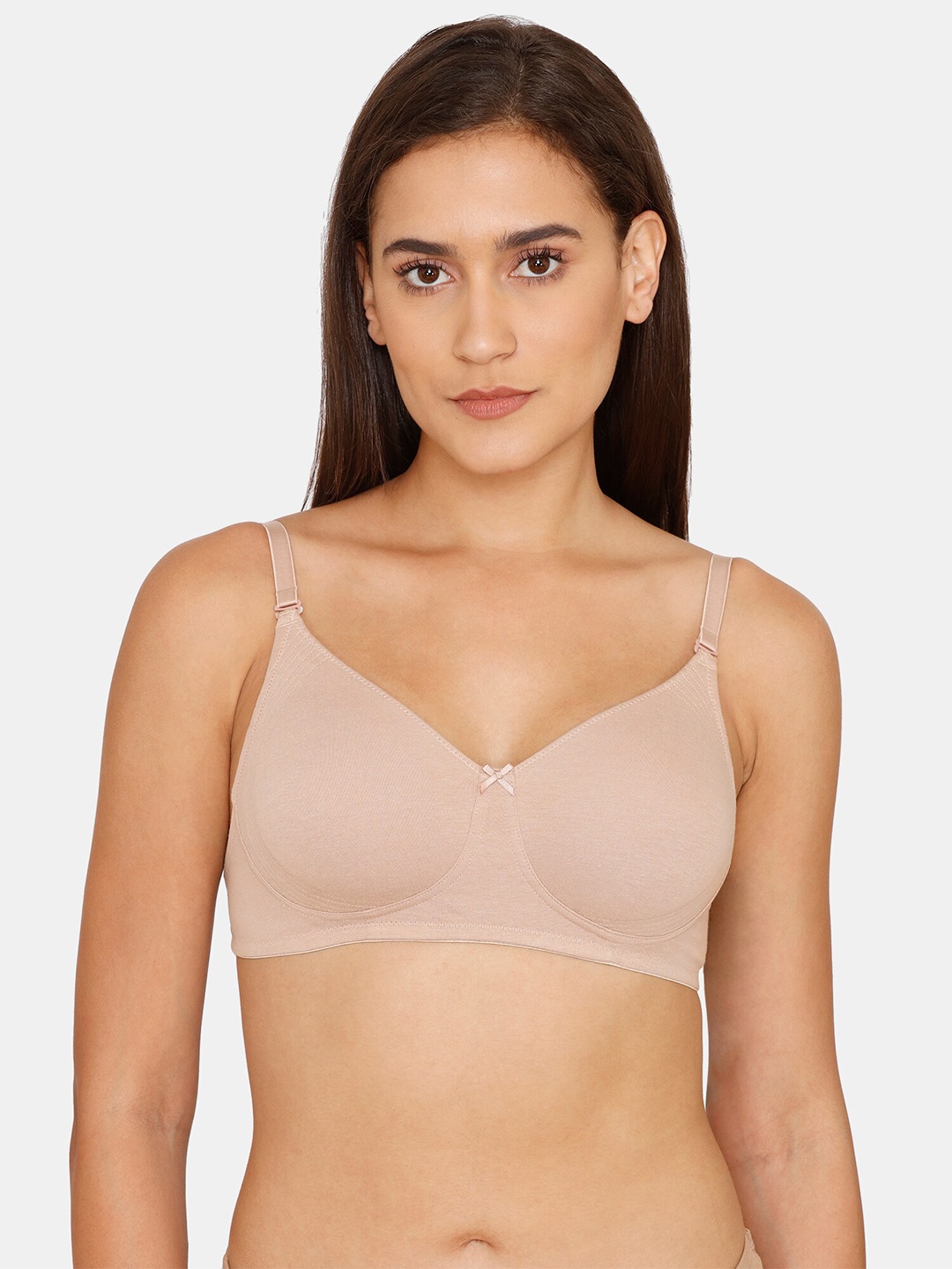 

Zivame Non-Wired Non-Padded Half Coverage All Day Comfort T-shirt Bra, Beige