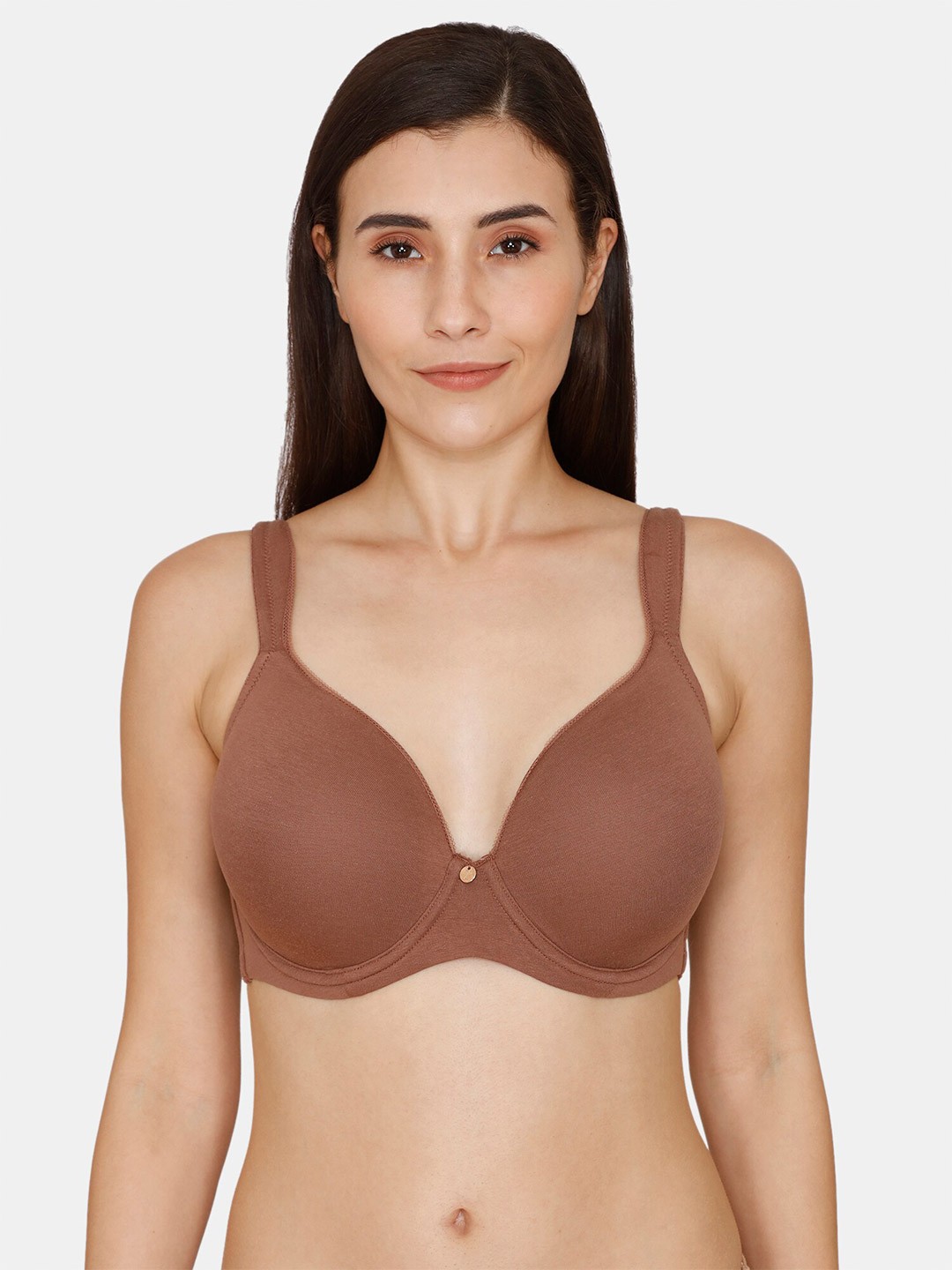 

Zivame Half Coverage Underwired Lightly Padded Bra, Brown