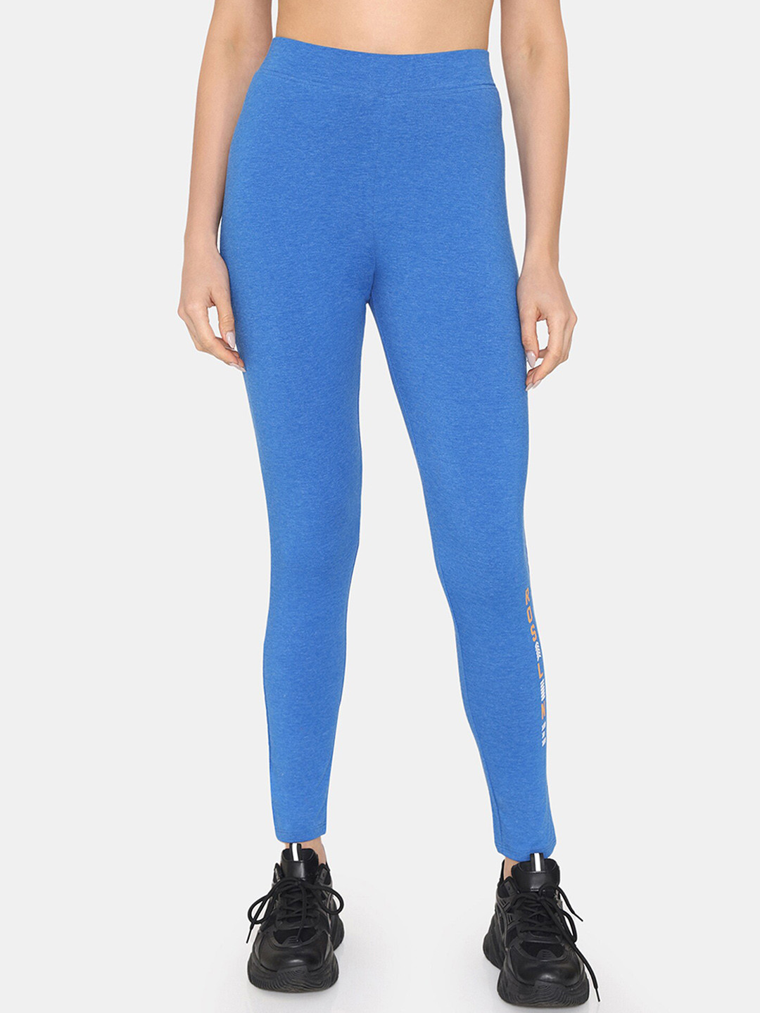 

Rosaline by Zivame Women High-Rise Relaxed-Fit Training or Gym Tights, Blue