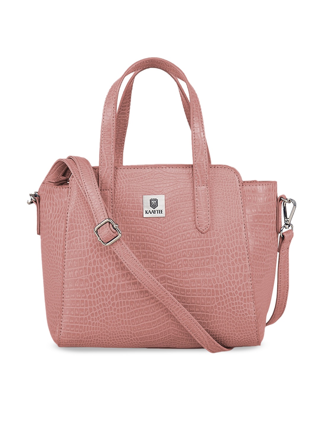 KAAYTEE Textured Vegan Leather Structured Handheld Bag, Pink