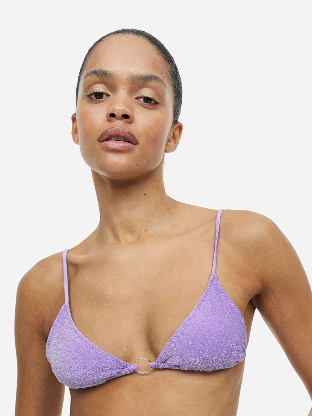 

H&M Padded Triangle Bikini Top, Purple