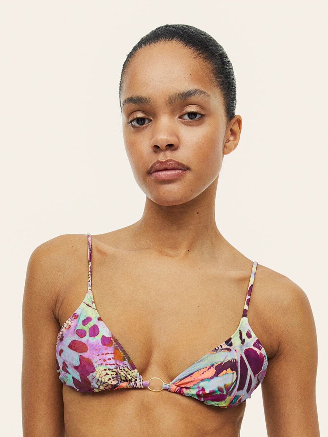 

H&M Padded Triangle Bikini Top, Purple