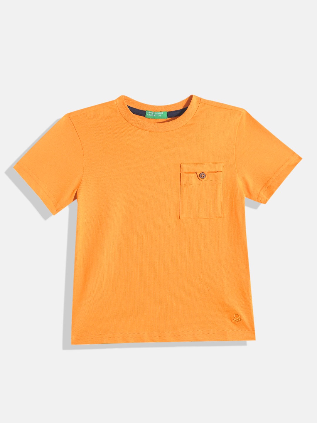 

United Colors of Benetton Boys Pure Cotton T-shirt with Pocket, Orange