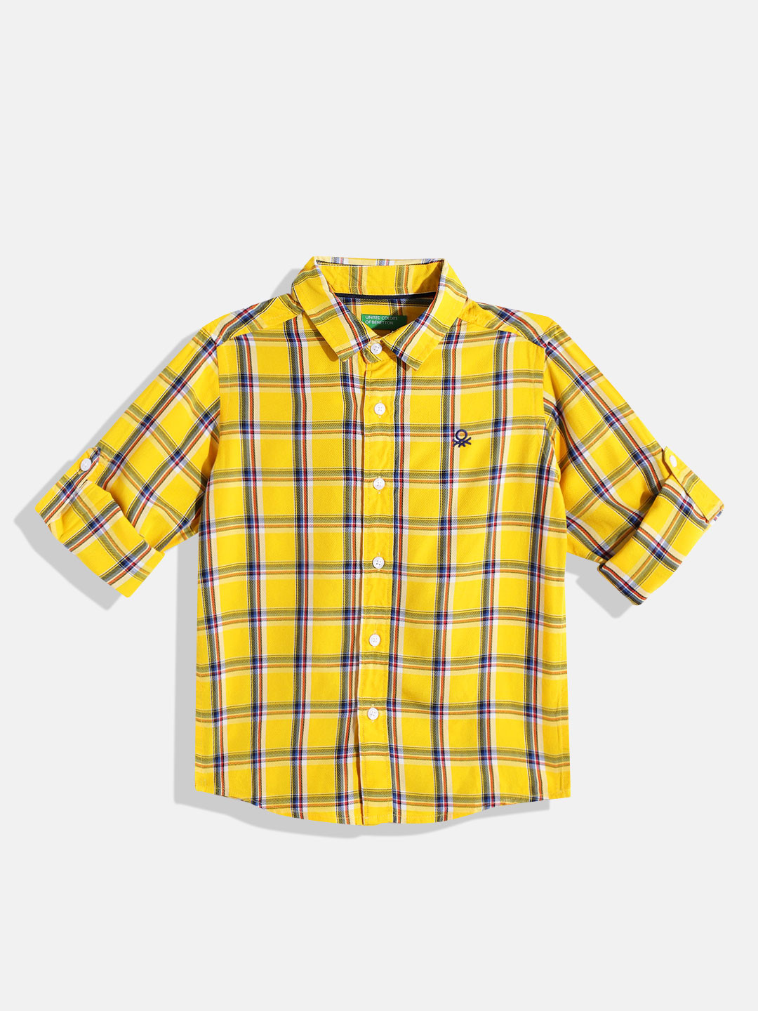 

United Colors of Benetton Boys Checked Regular Fit Casual Shirt, Yellow