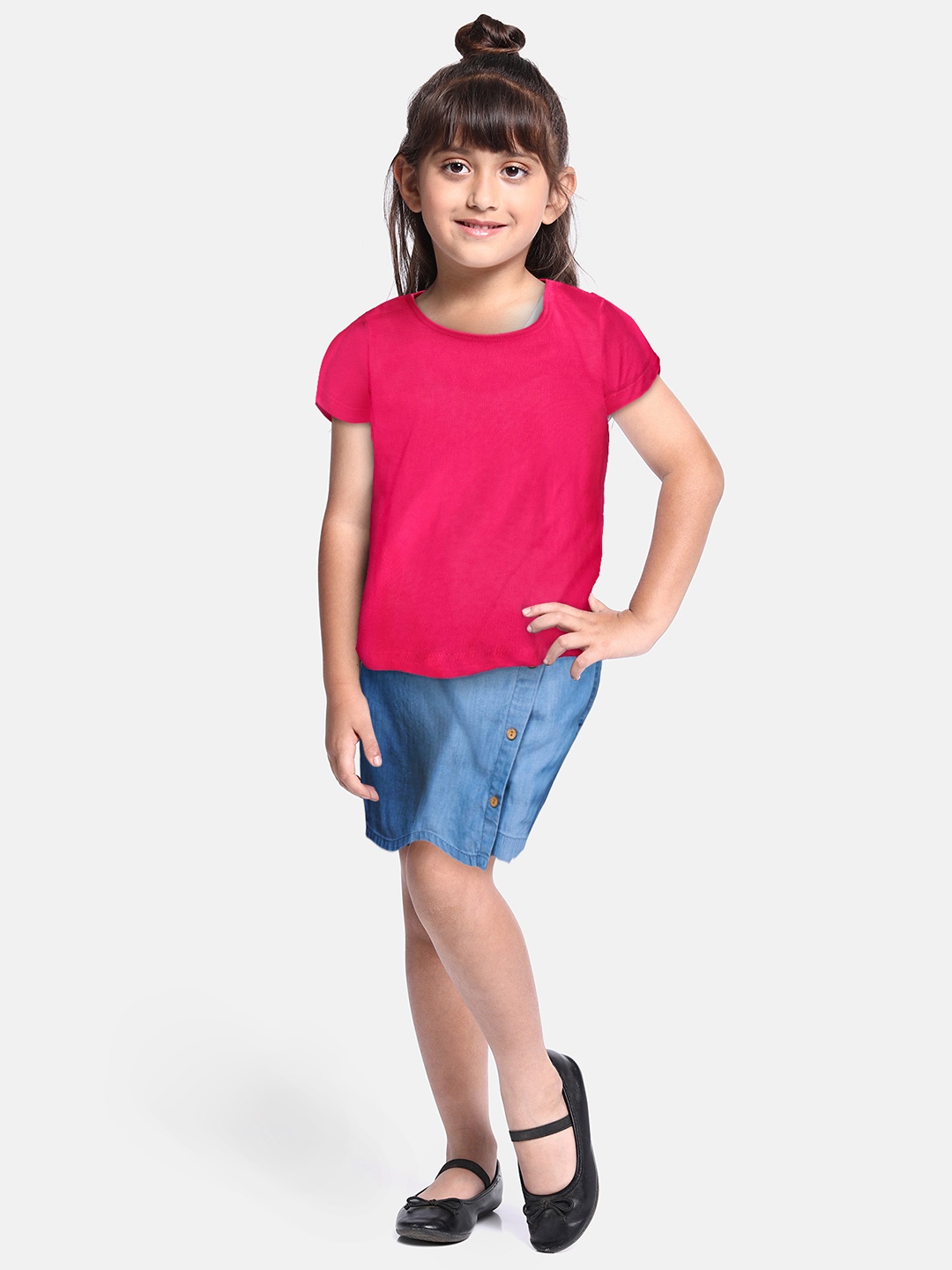 

Eteenz Girls Premium Cotton Solid Round Neck T-shirt, Fuchsia