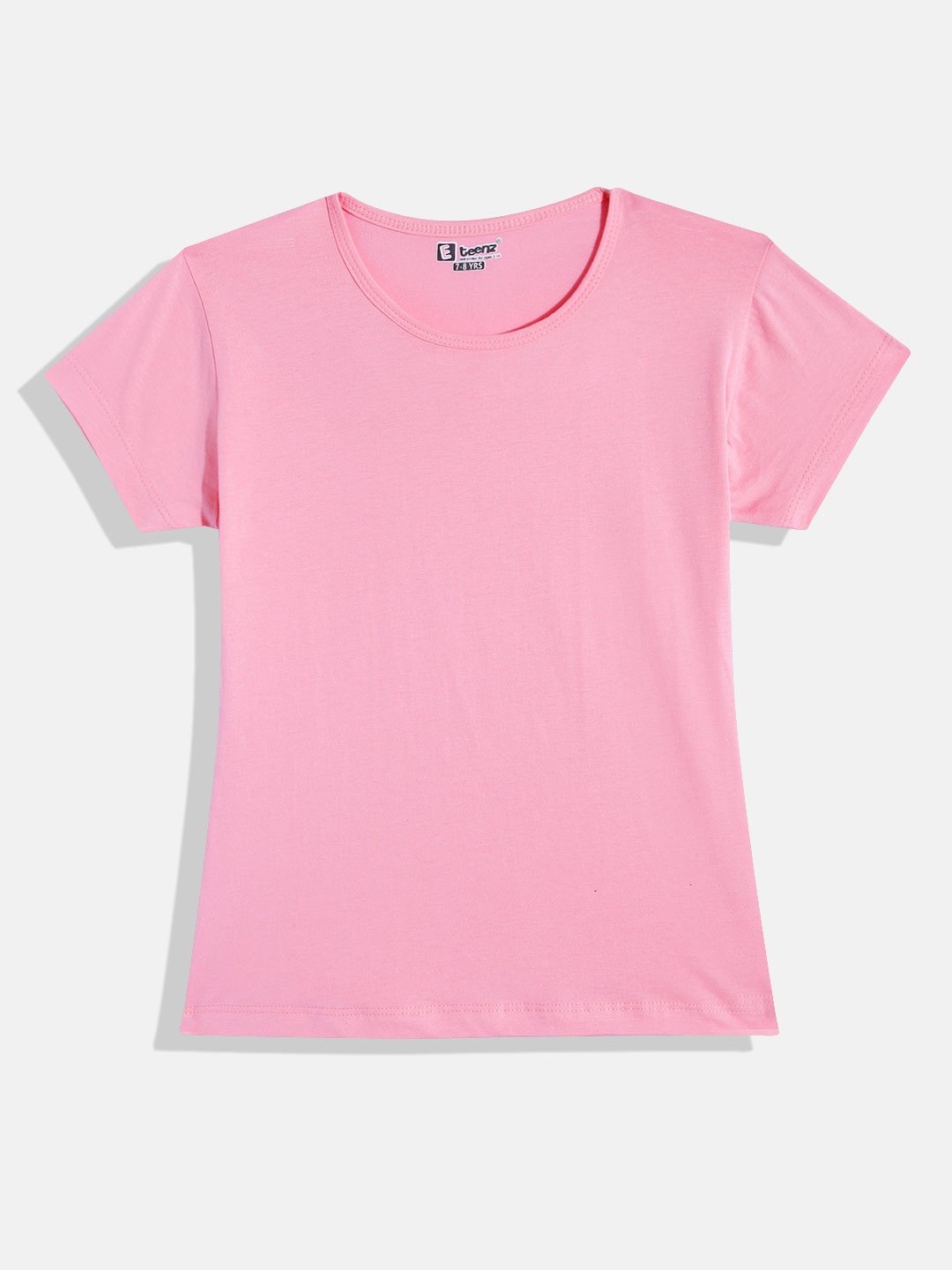 

Eteenz Girls Premium Cotton Solid Round Neck T-shirt, Pink