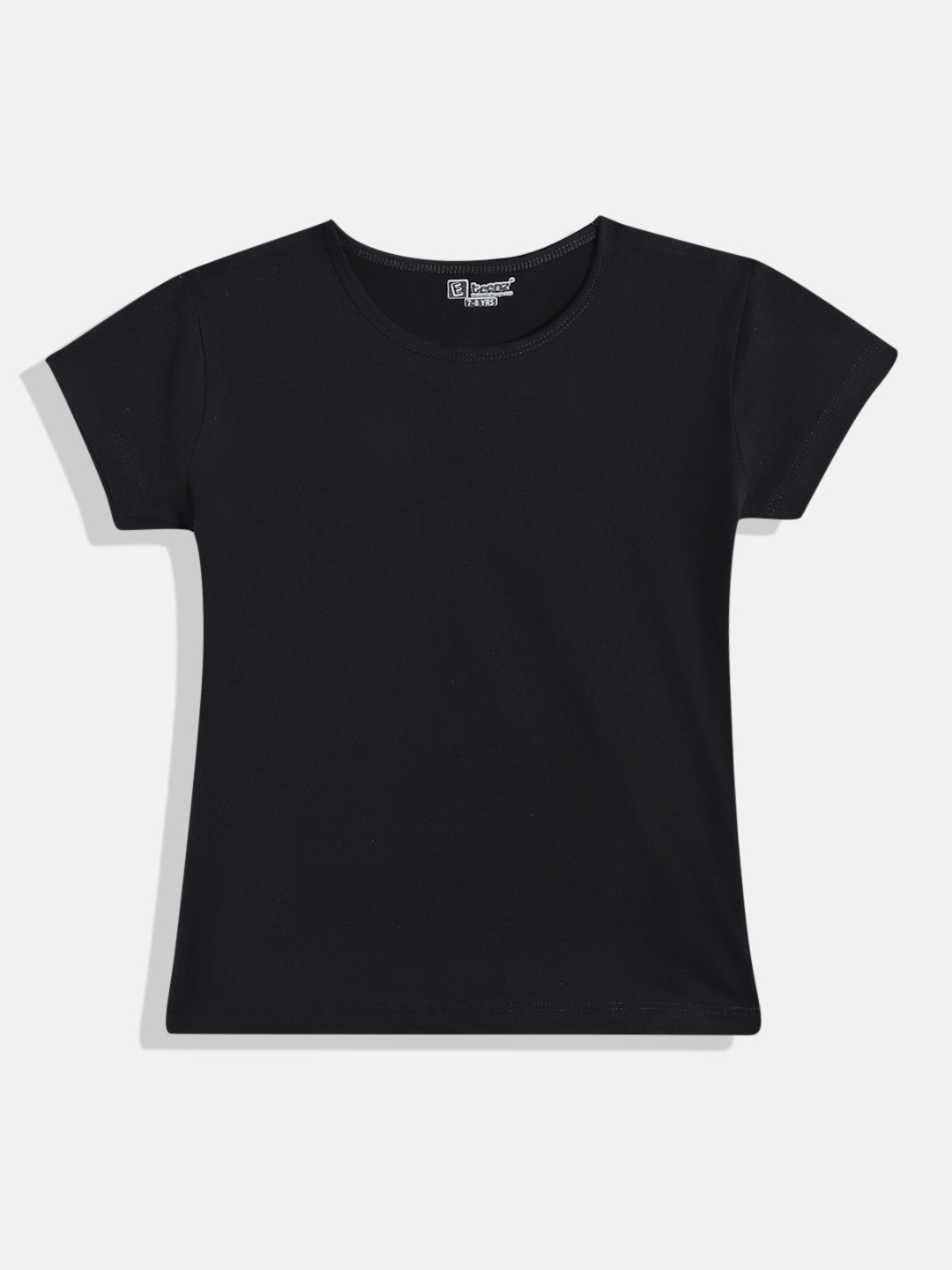 

Eteenz Girls Premium Cotton Solid Round Neck T-shirt, Black