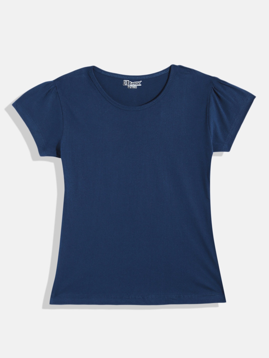 

Eteenz Girls Premium Cotton Solid Round Neck T-shirt, Navy blue