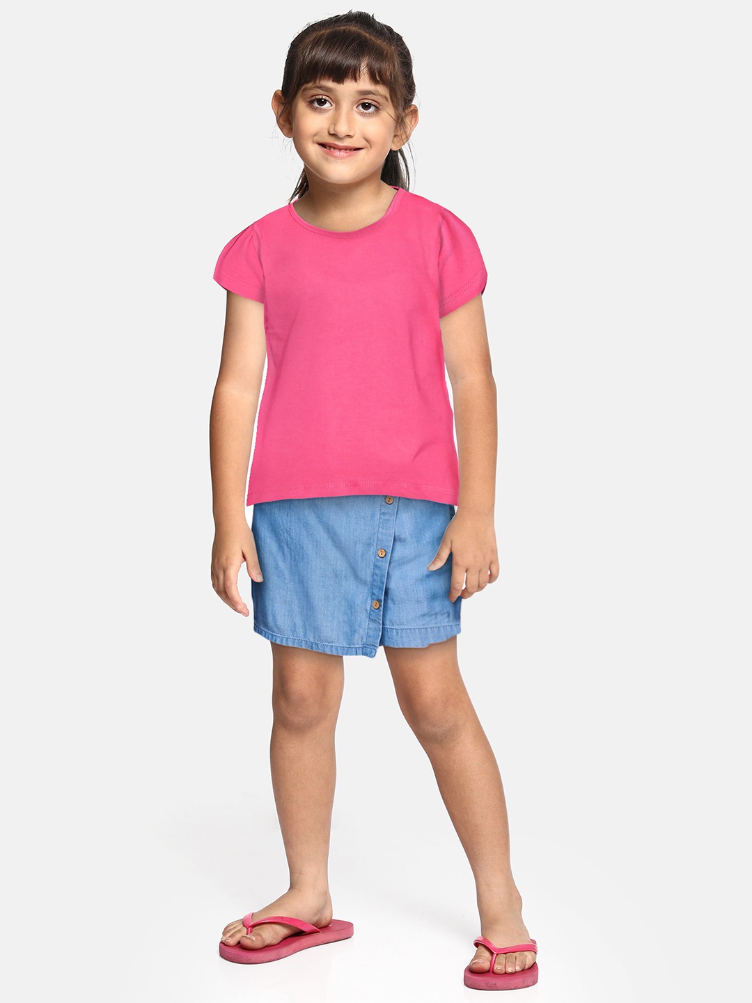 

Eteenz Girls Premium Cotton Solid Round Neck T-shirt, Pink