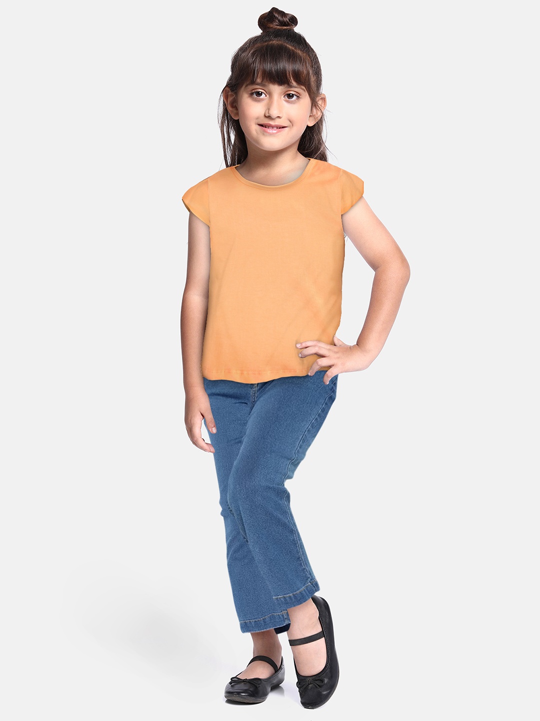 

Eteenz Girls Premium Cotton Solid Round Neck T-shirt, Coral