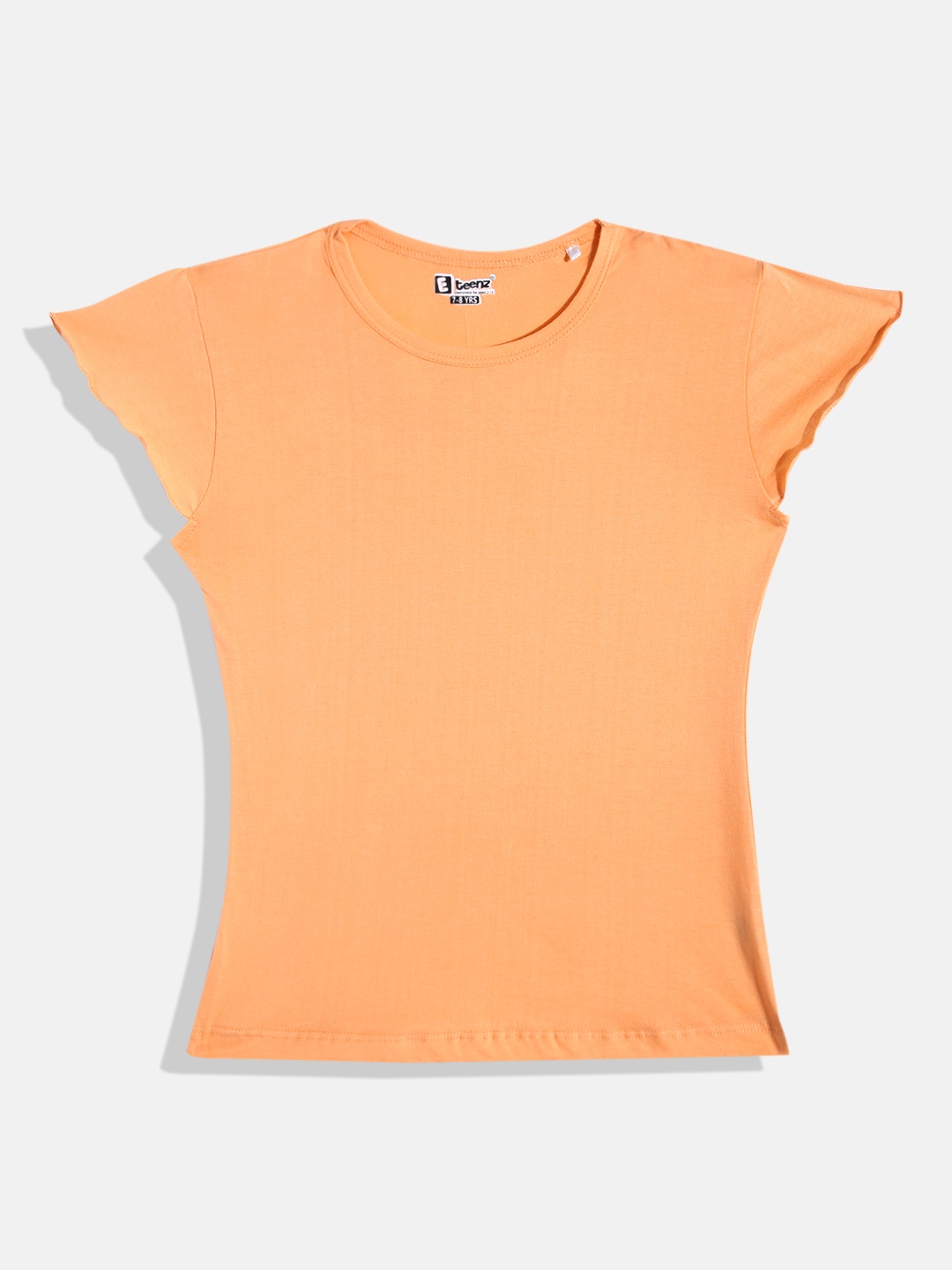 

Eteenz Girls Premium Cotton Solid Round Neck T-shirt, Orange