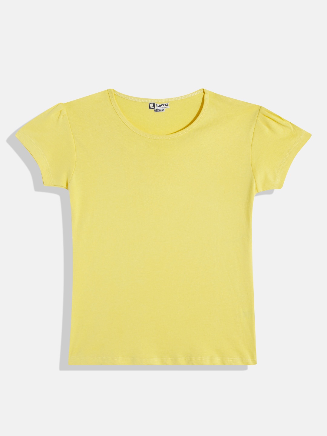 

Eteenz Girls Premium Cotton Solid Round Neck T-shirt, Yellow