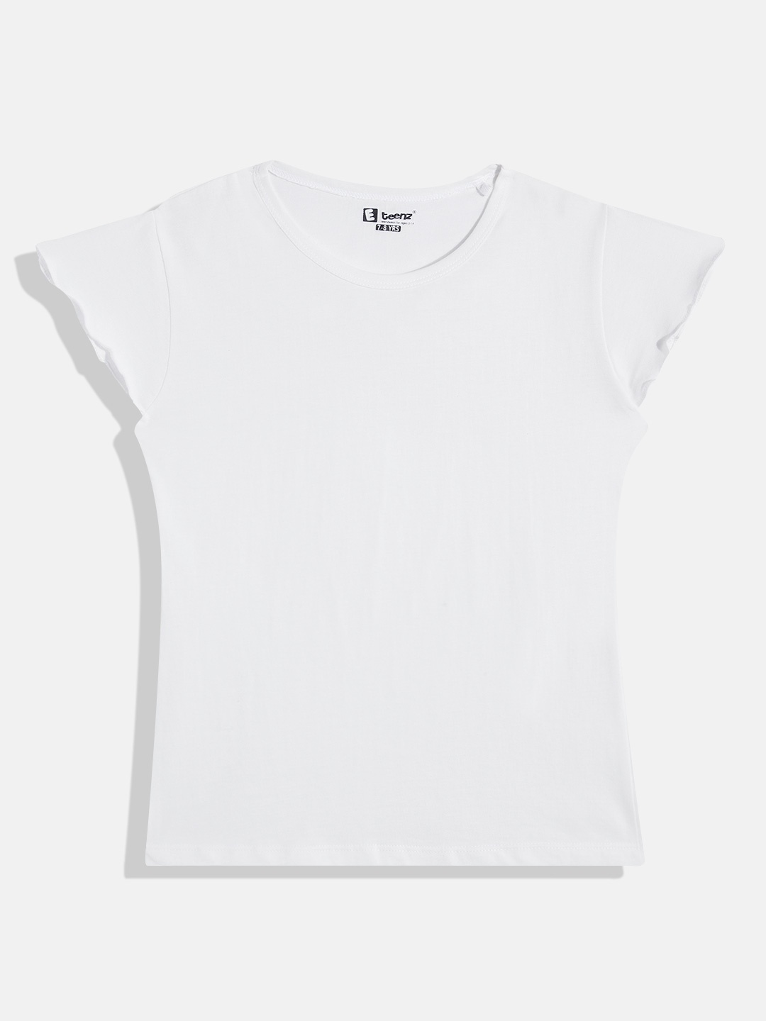 

Eteenz Girls Premium Cotton Solid Round Neck T-shirt, White