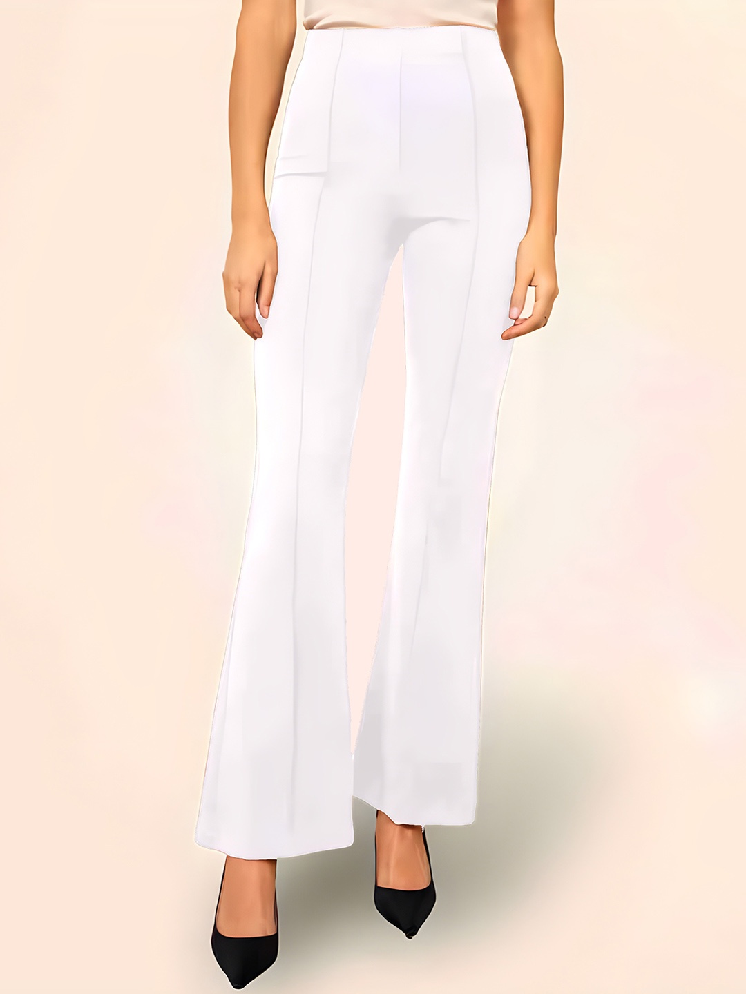 

LEE TEX Women Relaxed Straight Leg High-Rise Bootcut Trousers, White