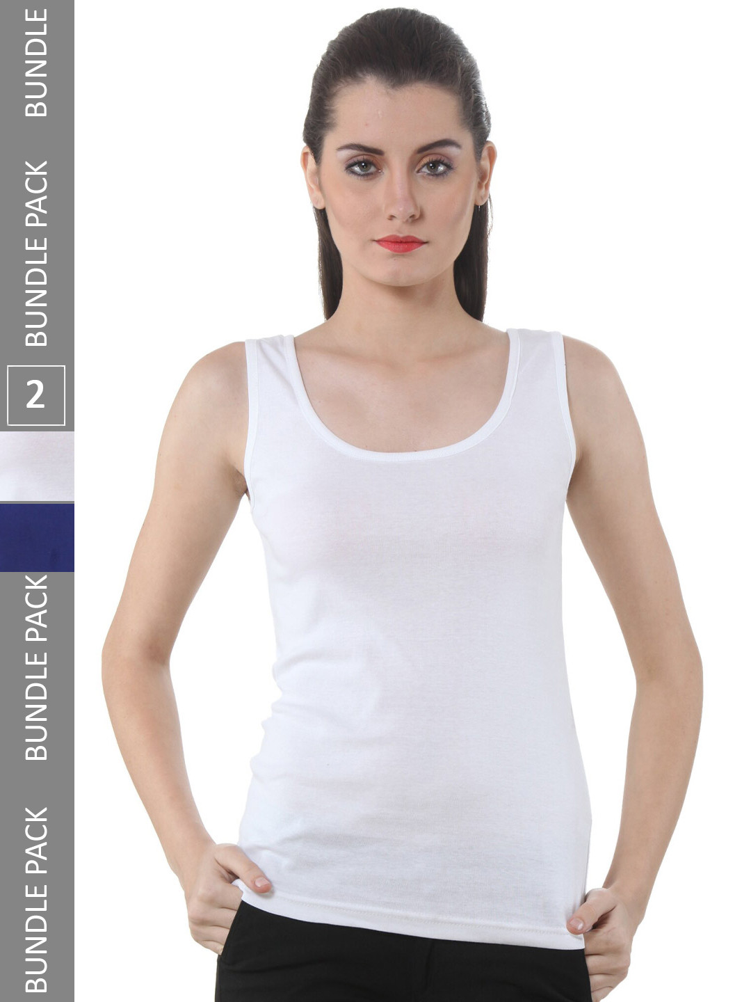 

IndiWeaves Pack Of 2 Pure Cotton Tank Top, White