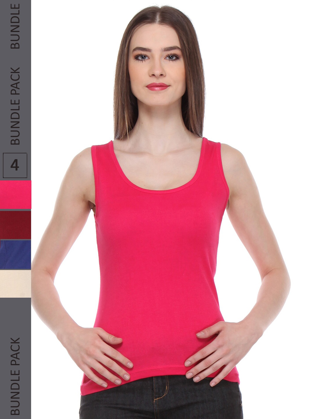 

IndiWeaves Pack Of 24Pure Cotton Tank Top, Pink