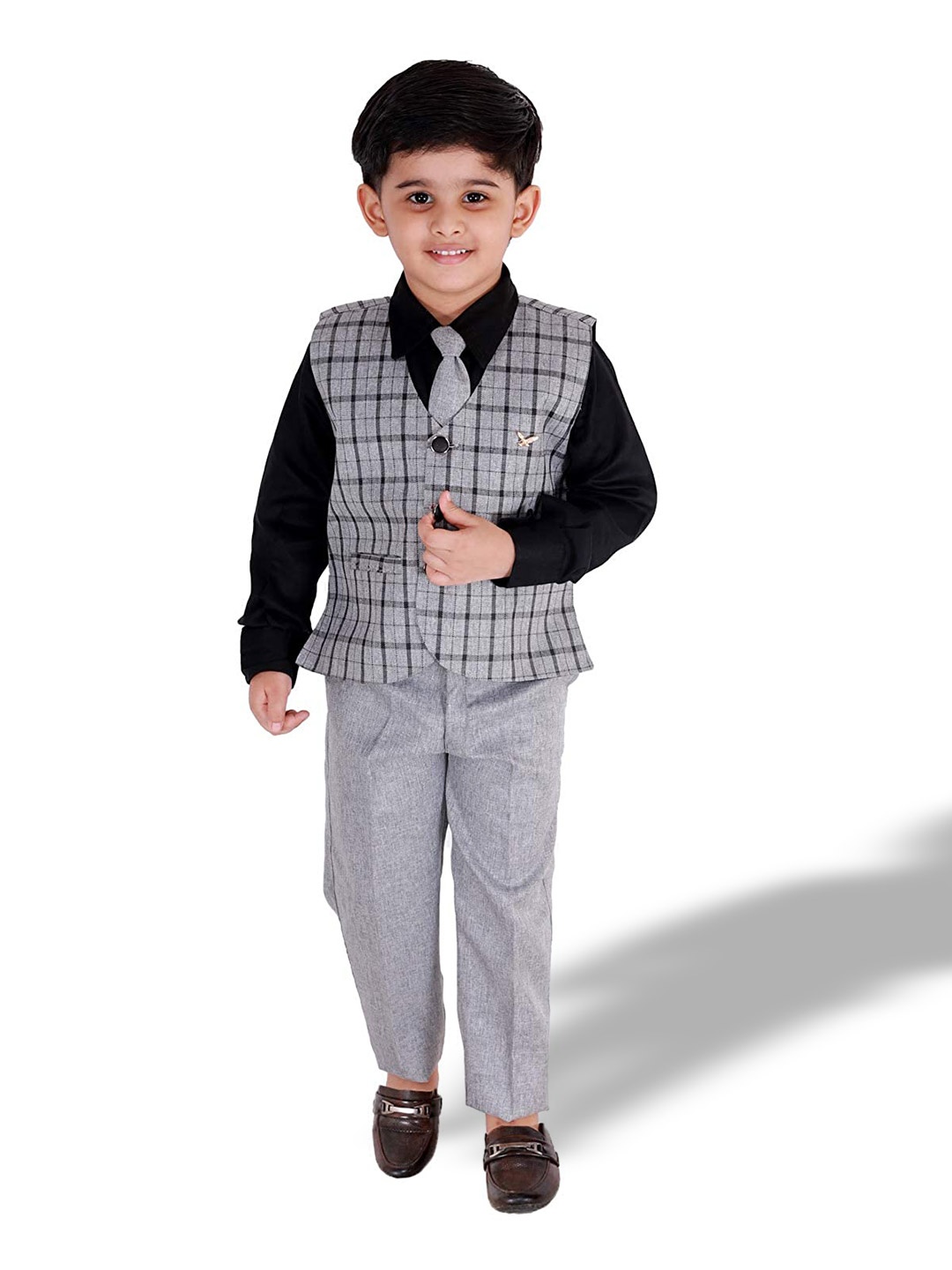 

BAESD Boys Shirt with Trousers & Waistcoat, Black