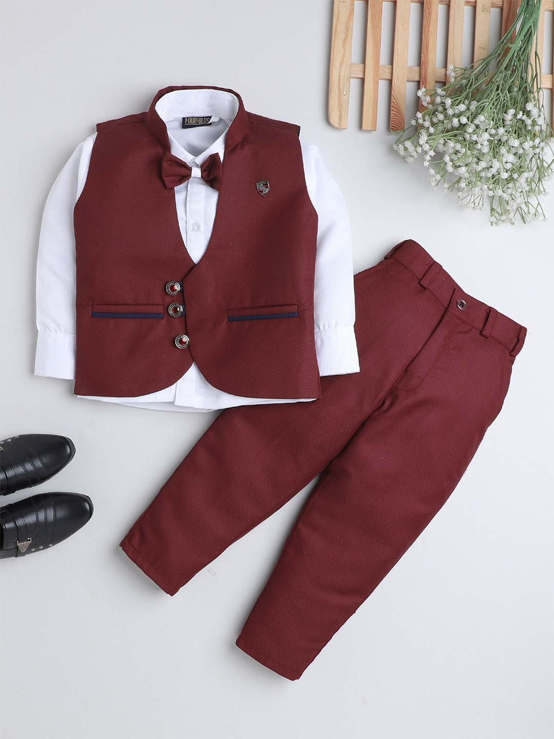 

BAESD Boys 3-Piece Suit, Maroon