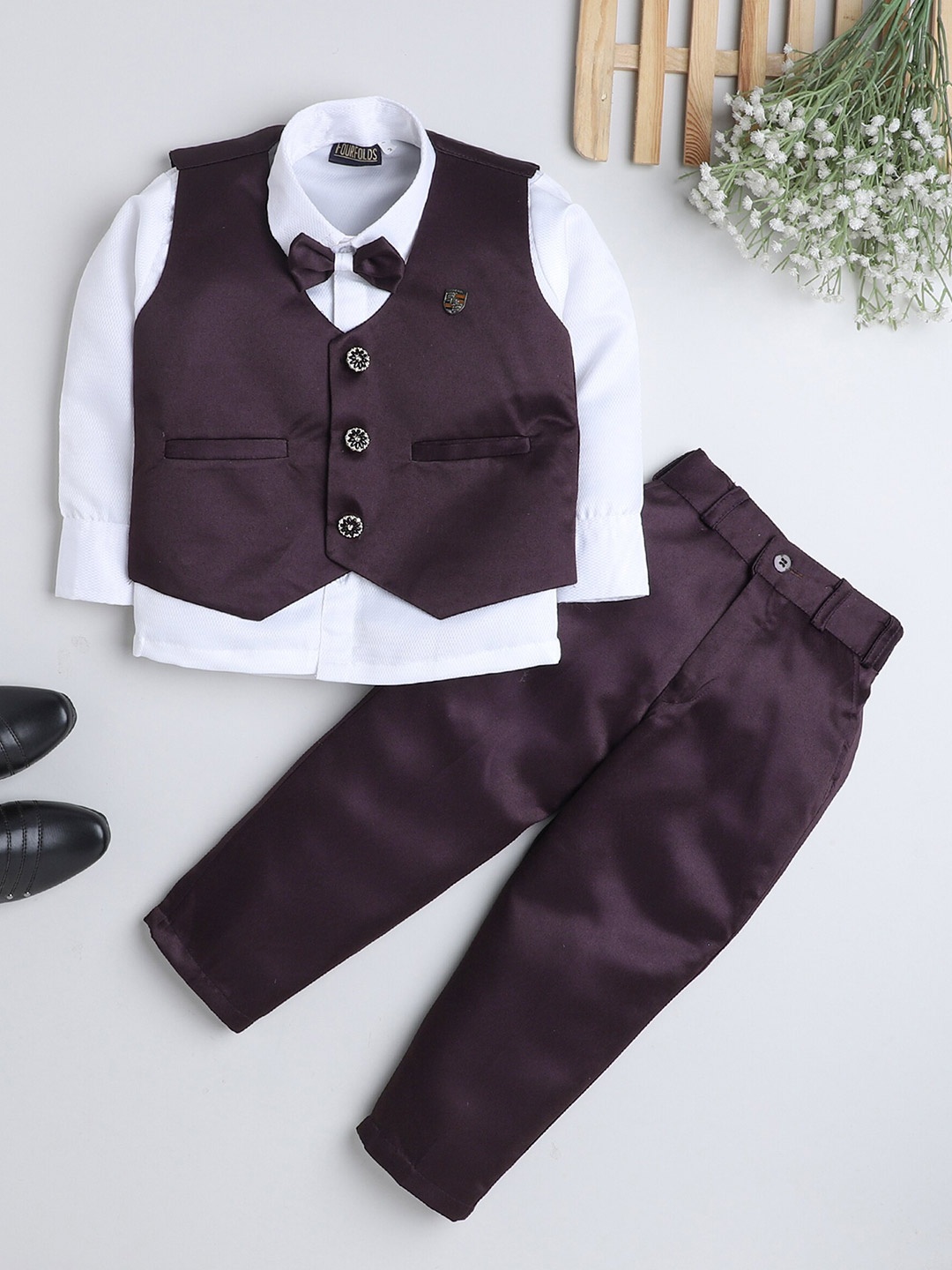 

BAESD Boys Shirt with Trousers, Purple