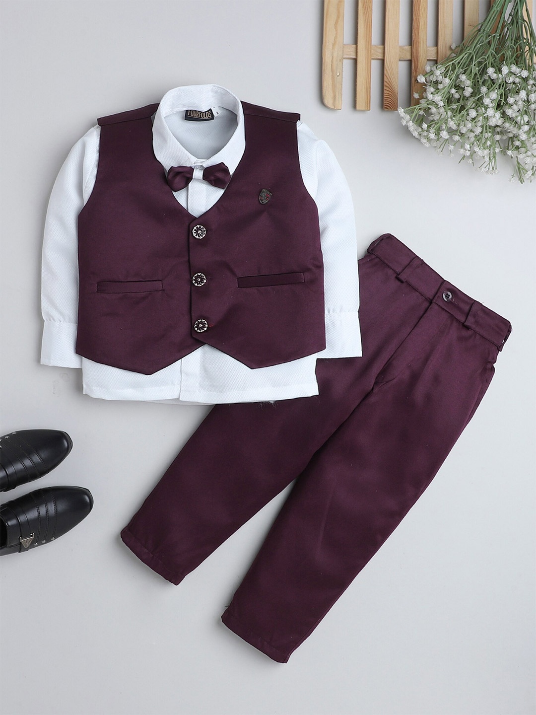 

BAESD Boys 3-Piece Suit, Burgundy