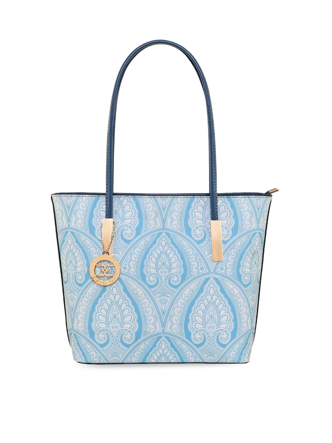 

ESBEDA Women Ethnic Motifs Printed PU Structured Tote Bag, Blue