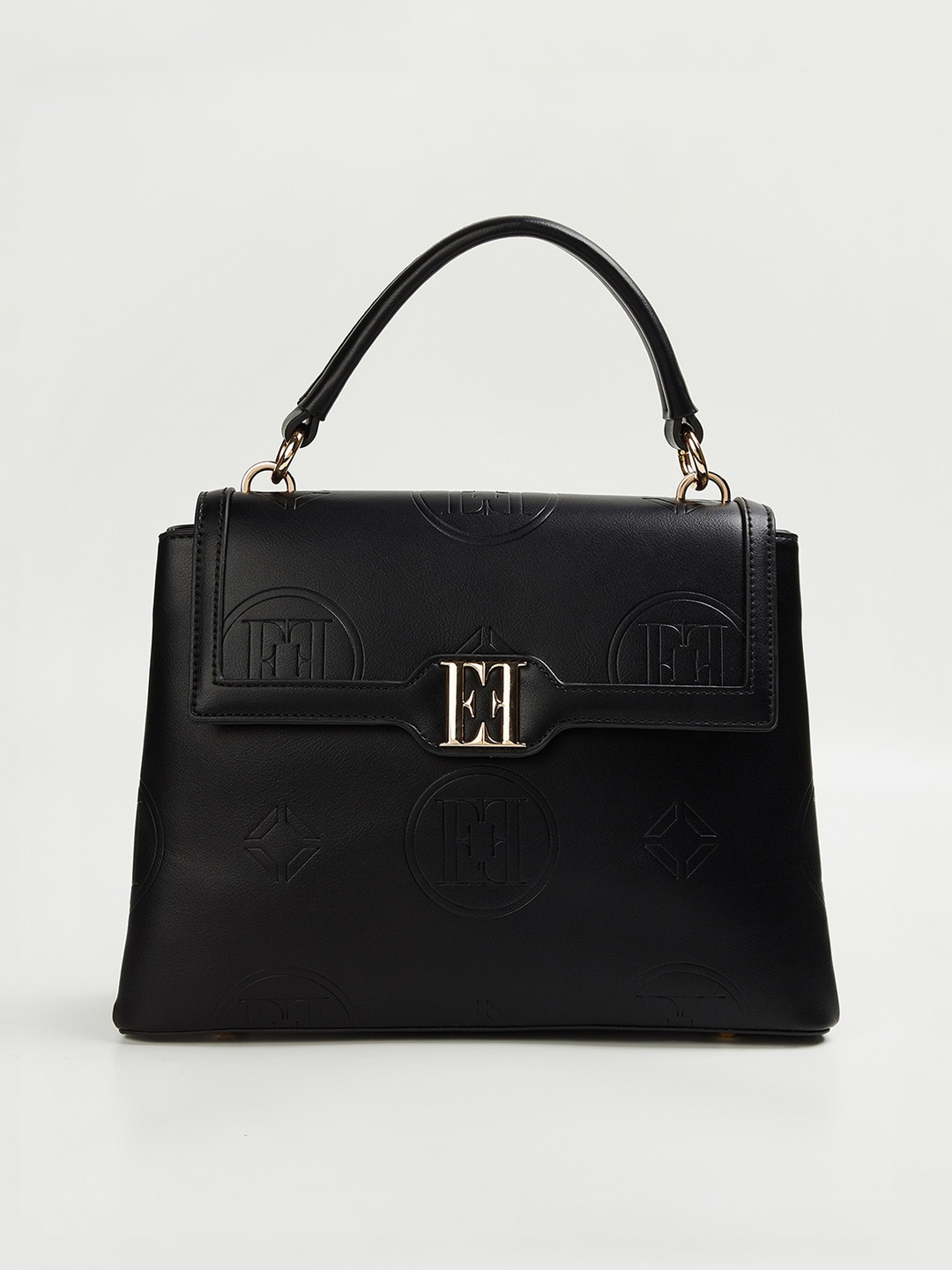 

ELLE Textured Structured Satchel Bags, Black