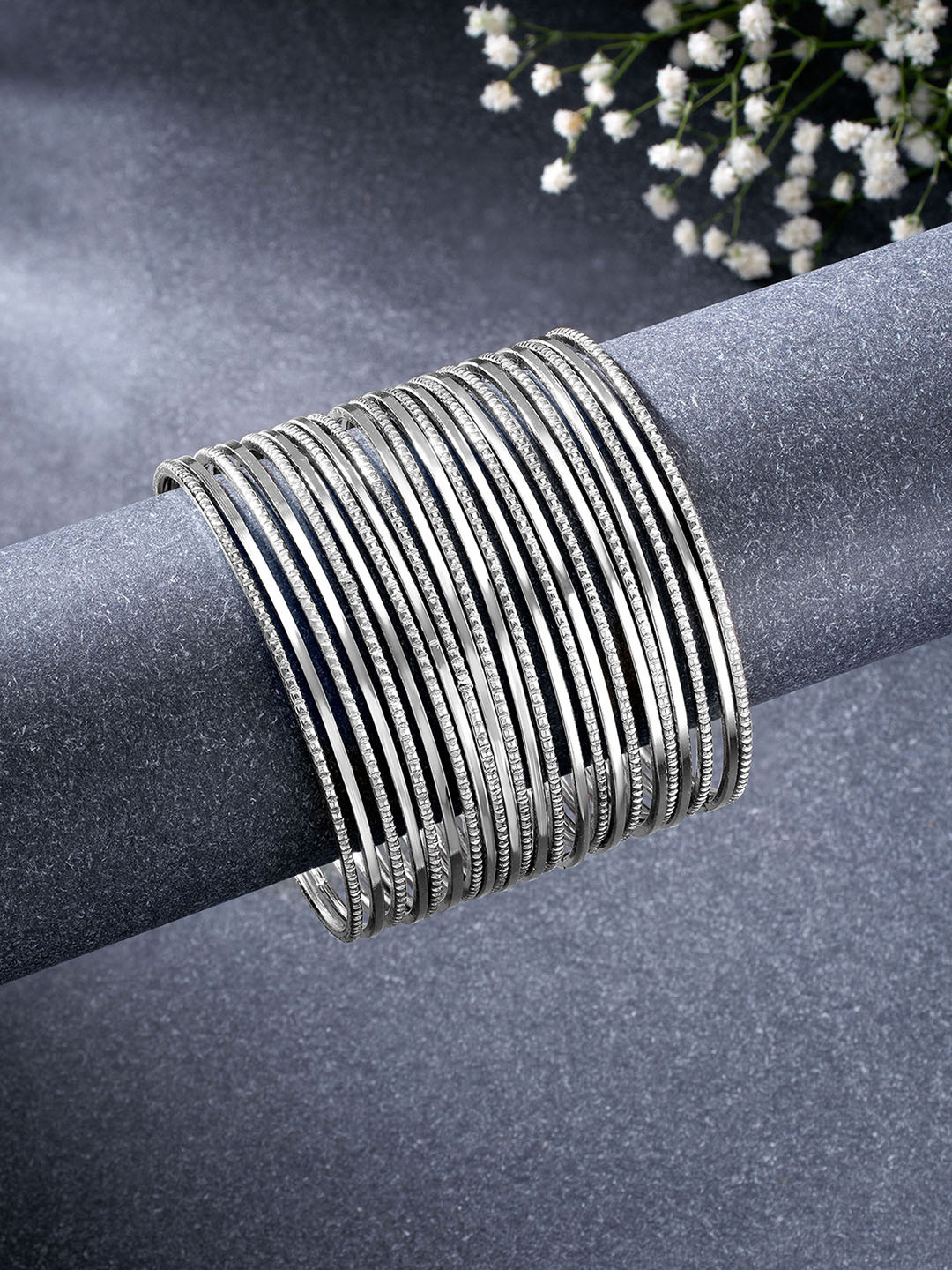 

Peora Set of 23 Silver-Plated Alloy Bangles